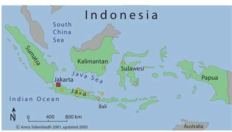 Map Of Indonesian Archipelago Showing Locations Of Tree Ring Sites From