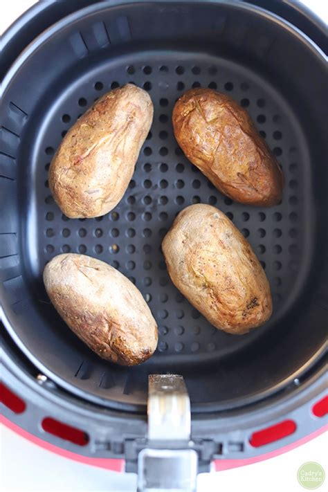 I do this by cutting off the skinny ends, and then cutting the sweet potato in half, right how to cook sweet potato fries in an air fryer. Air fryer baked potato in about 35 minutes - Cadry's Kitchen