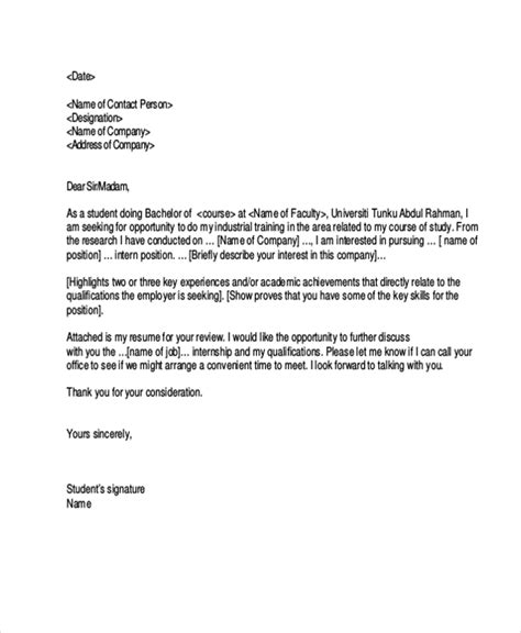 Cover letter for internship sample FREE 8+ Sample Cover Letters For Internship in PDF | MS Word