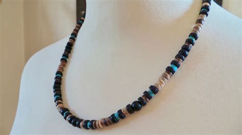 Mens Beaded Necklace Mens Turquoise Necklace Turquoise And Etsy