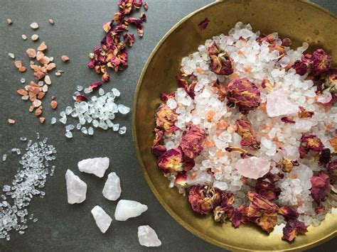 Rose Quartz Bath Soak Bath Salts Crystal Infused Ritual Etsy