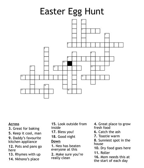 Easter Egg Hunt Crossword Wordmint