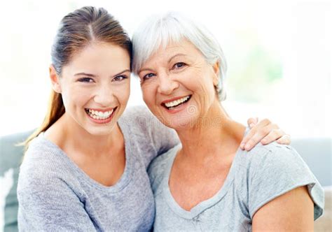 Happiness Portrait Woman And Senior Mother On Sofa Bonding And Healthy Relationship In Living