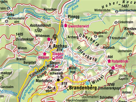 Die festung kufstein auf dem festungsberg im zentrum der stadt, welche erstmals im 13. Aushangkarte Bezirk Kufstein
