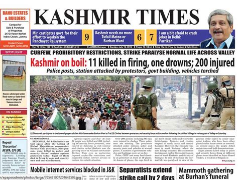 bidding adieu to commander burhan how kashmir s newspapers covered the death of a militant