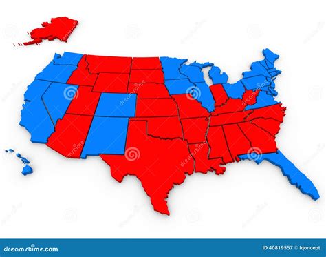 Red Vs Blue United States America Map Presidential Election Stock