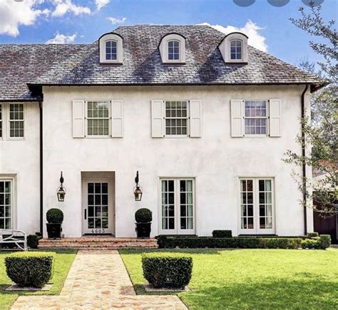 White Home Exterior French Country Exterior Cottage Exterior French