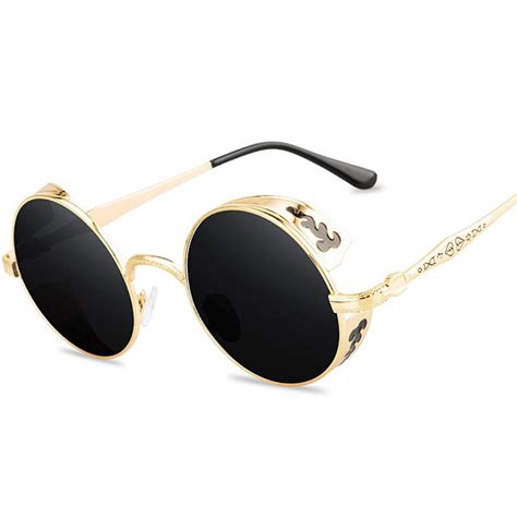 bohosco metal frame round men sunglasses luxury brand designer women mirror sun glasses vintage