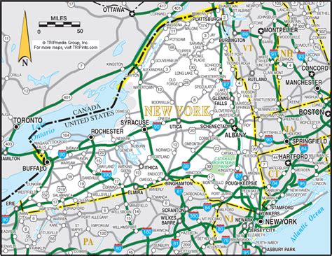 New York Map Road Travelsfinderscom
