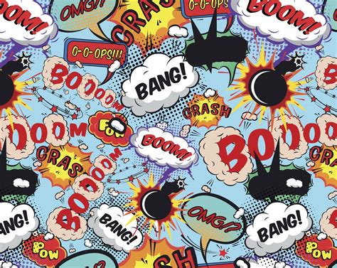 Our 'dotted explosion retro pop art wallpaper mural' pays homage to the famous late 50's artwork movement. Comic Pop Art Wall Mural Wallpaper Mural | ohpopsi