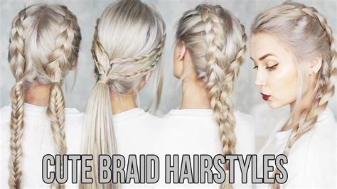 3 Cute And Easy Braid Hairstyles Youtube