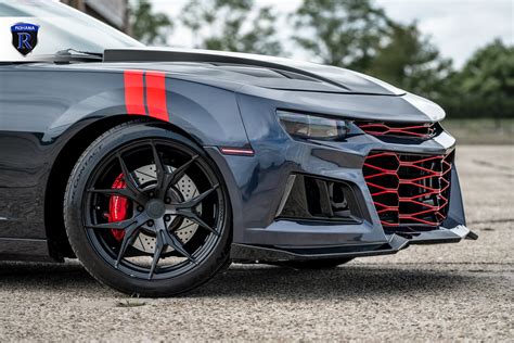 Custom Grille And Red Accents Looking Modern On Gray Chevy Camaro