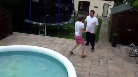 Dad Pushed Into Pool Youtube