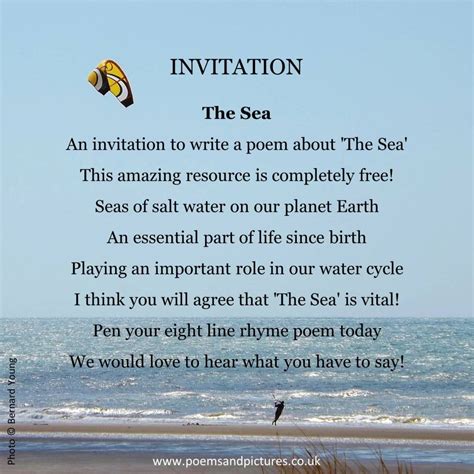 Eight Line “the Sea” Poetry Competition For Ages 7 14 Bernard Young Poet