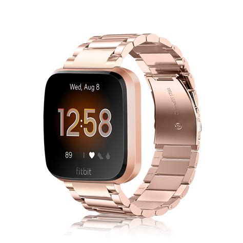 Fitbit Versa 2 Bands Rose Gold Green Fitbit Versa 2 Leather Watch