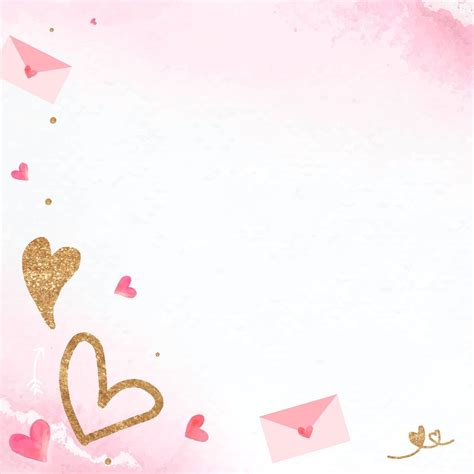 Valentines Love Letter Background Psd With Glittery Heart Premium