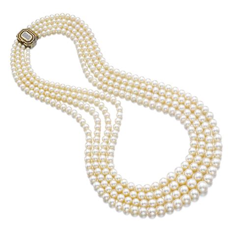 Necklace Sothebys Ge1602lot8zwdzen Pearl And Diamond Necklace