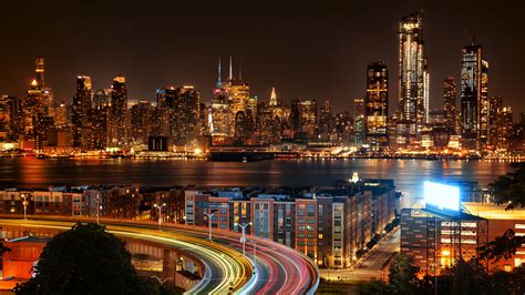 1280x720 New York City View From New Jersey 4k At Night 720p Hd 4k