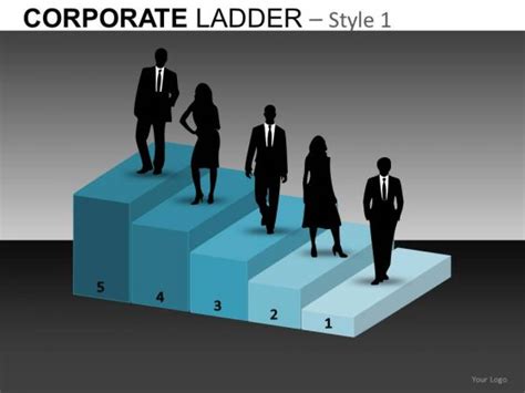 Business Career Growth Corporate Ladder Powerpoint Templates