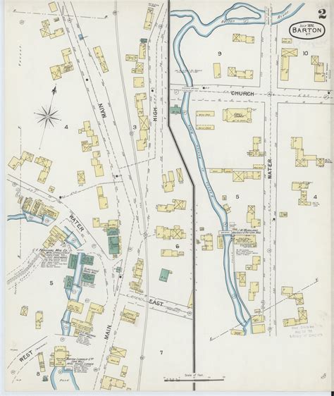 Barton Vt Fire Insurance 1892 Sheet 2 Old Town Map Reprint Old Maps