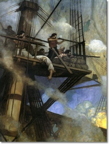 Pirates Nc Wyeth The Fight In The Foretop Painting Pirate Art