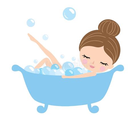 Young Woman In Bathtub Stock Vector Illustration Of Character 113460742