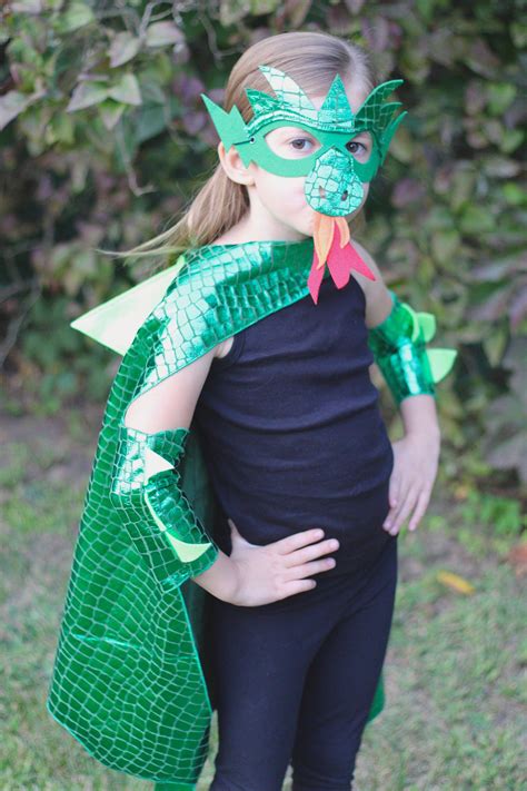 Green Dragon Costume Cape With Scales And Spikes Optional Dragon Mask