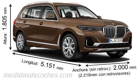 Mirrors) unladen weight towing weight (unbraked) towing weight (braked)*** boot capacity wltp the bmw x5 has the latest generation of connectivity, such as the bmw operating system 7.0. Medidas BMW X7 2019, maletero e interior
