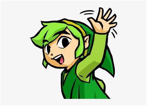 Tfh Green Link Waving Hand Zelda Triforce Heroes Png Transparent Png