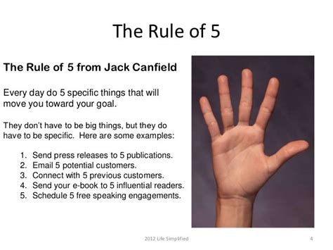 The Rule Of 5 From Jack Canfield