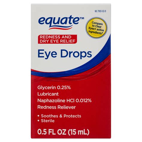 Equate Redness and Dry Eye Relief Eye Drops, 0.5 fl oz - Walmart.com