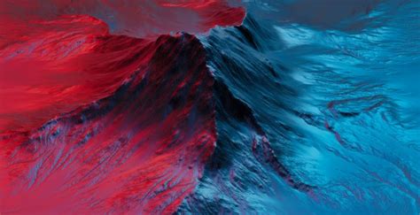 Desktop Wallpaper Mountain Neon Red Blue Redmibook Hd Image