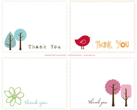 Free Printable Thank You Notes June Lily Design Illustration And