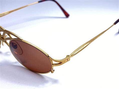 New Vintage Matsuda 2844 Crown Gold Matte Inserts 1990 Made In Japan Sunglasses For Sale At