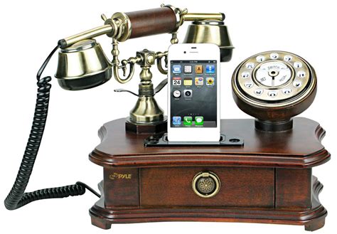 Pyle Prt35i Retro Home Telephone With Charger For Iphone