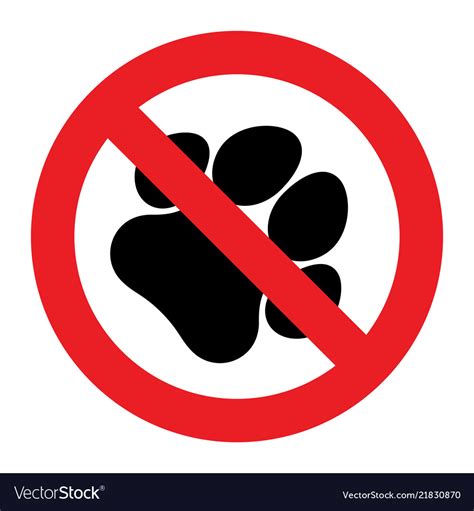 No Pets Sign Royalty Free Vector Image Vectorstock