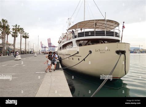 Luxury Yacht La Sultana Panama Passengers Ship In Port Of Malaga