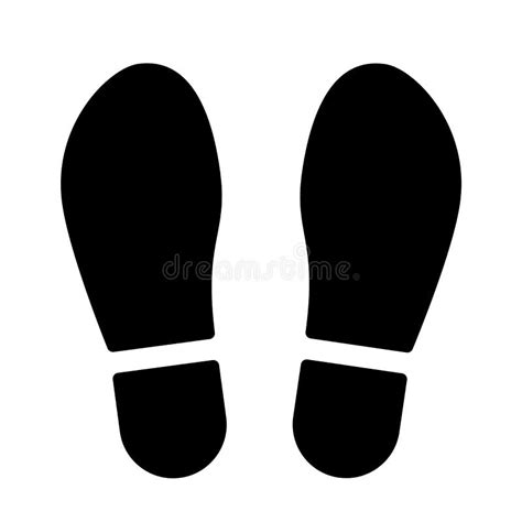 Blsck Footsteps Icon Template Shoes Print Symbol Sign Vector
