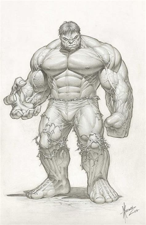 The Incredible Hulk Pencil Drawing Dale Keown Marvel Comic