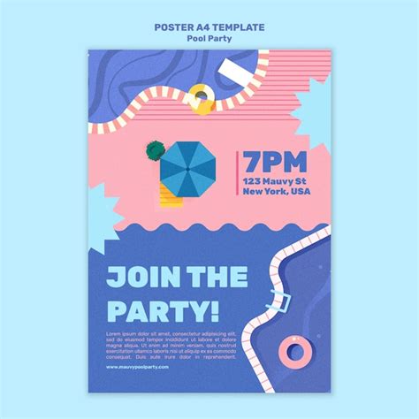 Premium Psd Pool Party Poster Design Template