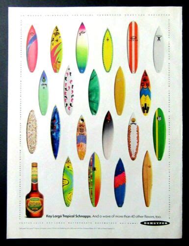 1991 Dekuyper Key Largo Tropical Schnapps Ad Assorted Surf Boards Ebay