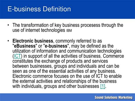 PPT - E-business Definition PowerPoint Presentation, free download - ID:5791950