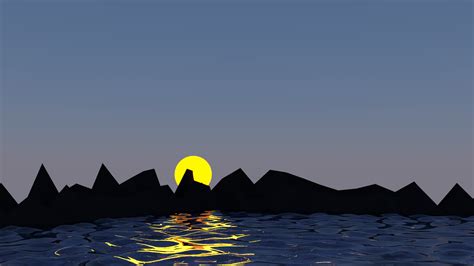 Made A Low Polycartoony Sunset Scene Rblender