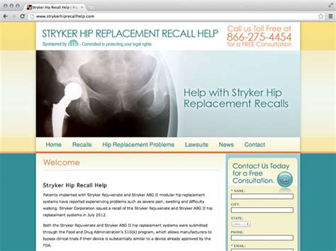 Hissey Kientz Launches Stryker Hip Replacement Recall Microsite Stem