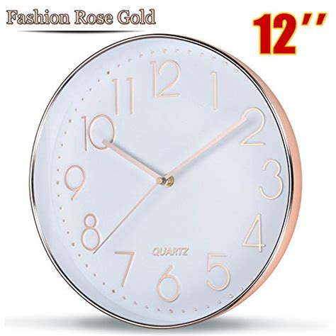 Rose Gold Wall Clock By Soulmates 12 Inch Super Slim Frame Non Ticking
