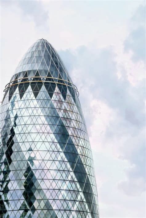 Exterior Of The Gherkin 30 St Mary Axe Building With Blue Sky In