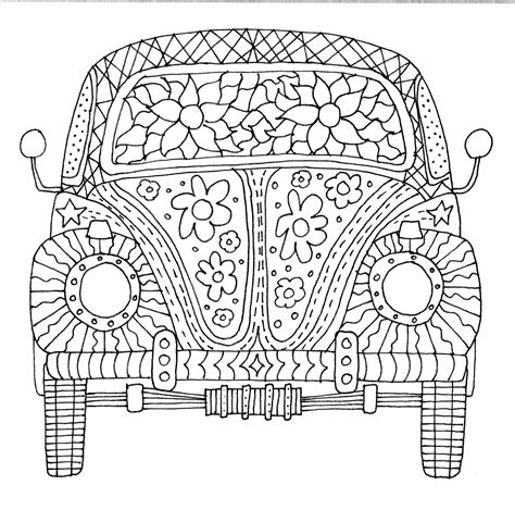 Herbie the Love Bug, Volkswagen VW Coloring Page Free. Printable Adult