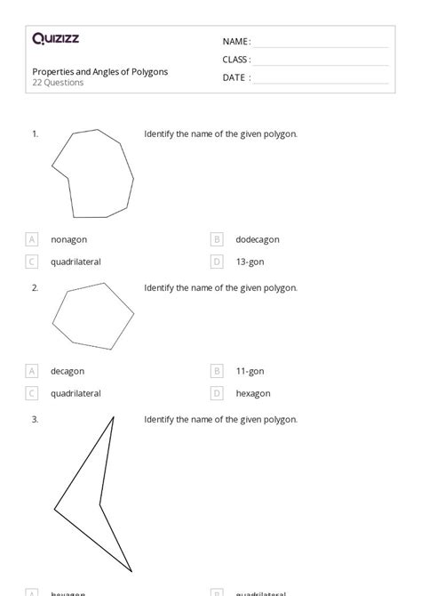 50 Regular And Irregular Polygons Worksheets For 10th Year On Quizizz