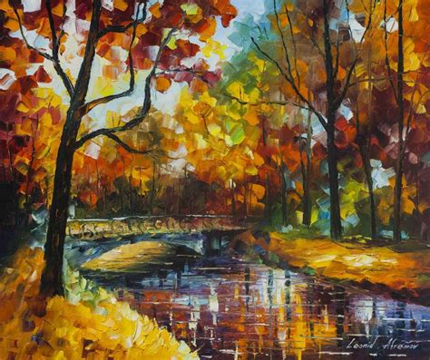 Fresh Forest Palette Knife Oil Painting On Canvas By Leonid Afremov