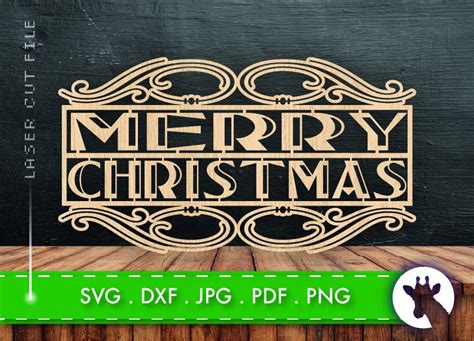 Merry Christmas Svg File Christmas Cnc Router Files Christmas Etsy